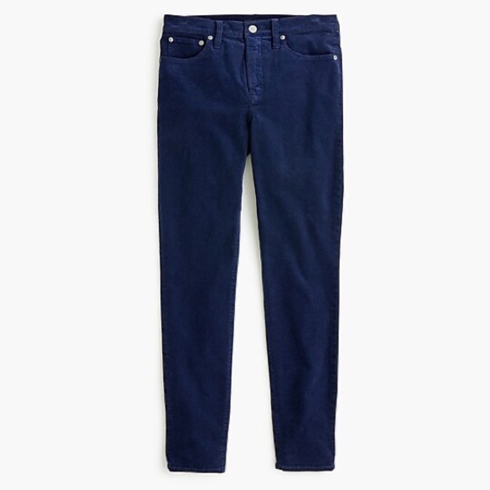 J. Crew 9" high-rise toothpick jean in garment-dyed corduroy - NAVY